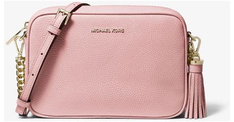 michael kors ginny leather crossbody tassel removable|Ginny Medium Clear and Leather Crossbody Bag .